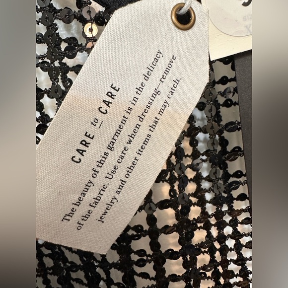 Pilcro Black Sheer Sequin Mesh Tank Top NWT - Picture 8 of 11